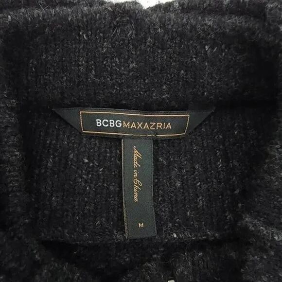 BCBGMAXAZRIA Black Gray Poncho Sweater Jacket Size M - Picture 10 of 10